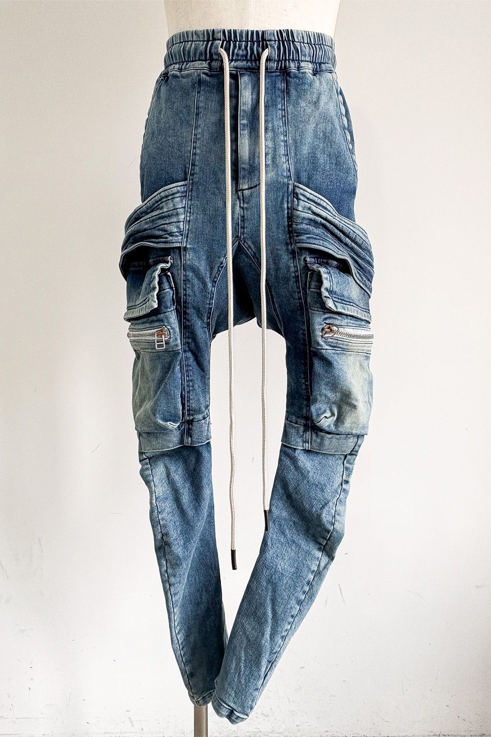 サルエルカーゴスキニーデニム / Indigo Denim Cargo Sarouel Skinny / インディゴ / ag-6036-2