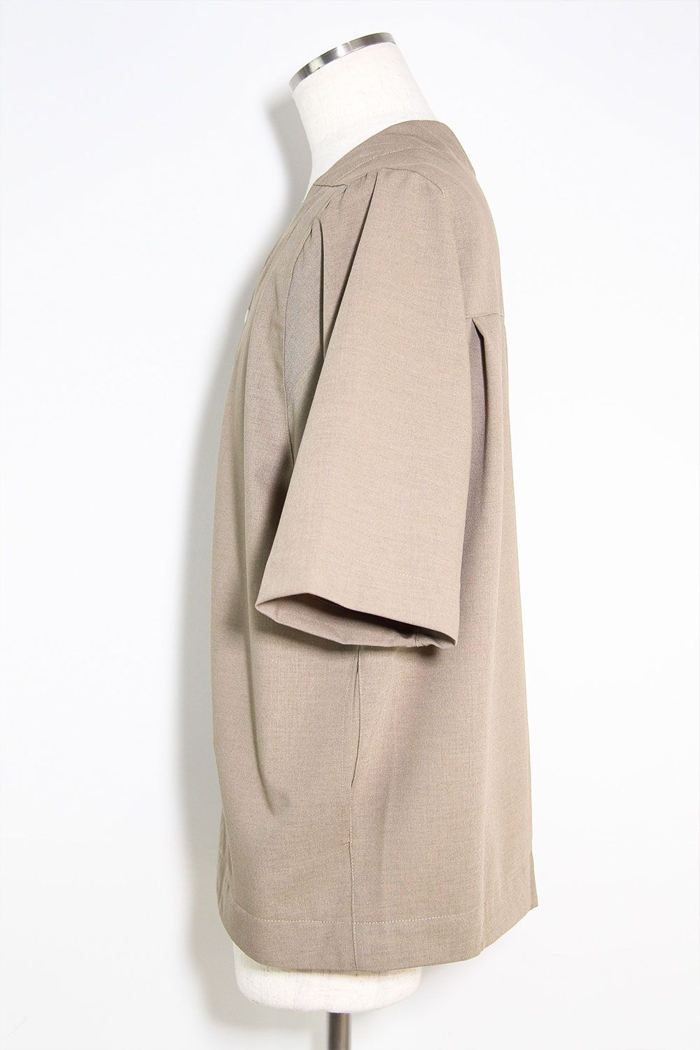 サマーウールベースボールシャツ / Summer Wool Baseball Shirts / ライトベージュ / ag-11017-2