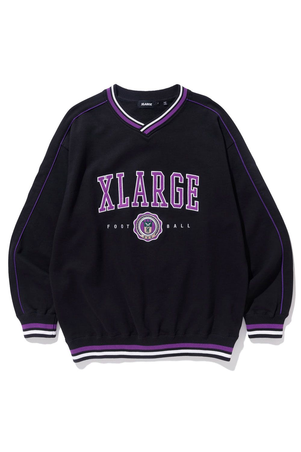 XLARGE - PIPING V NECK SWEAT / パープル | Tempt