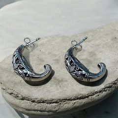 Garden Shadows Half Hoop Earrings / GA024