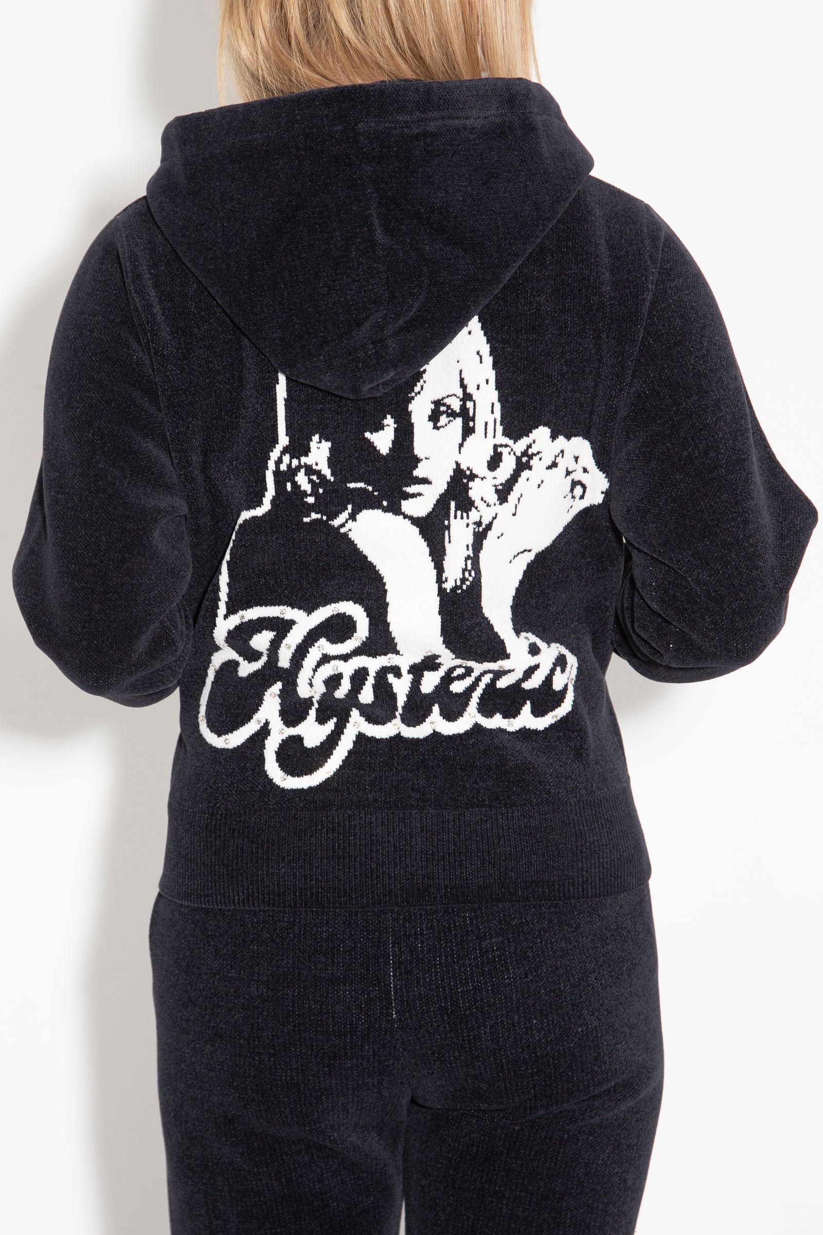 【セットアップ】HYSTERIC GIRL編込 パーカー・HYSTERIC GLAMOUR編込 フレアパンツ / ブラック