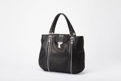[2027年4月〜5月入荷予定] [263-03]  ファニチャーレザーミモザ鞣し ダブルZIPトートBAG / ブラック
