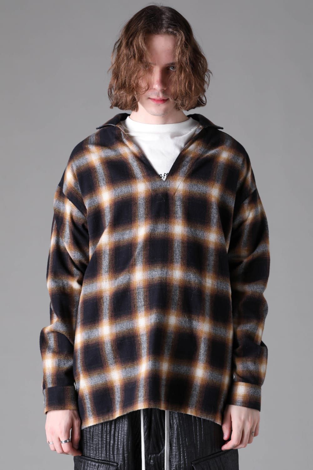 Plaid V-Neck Shirts Pullover