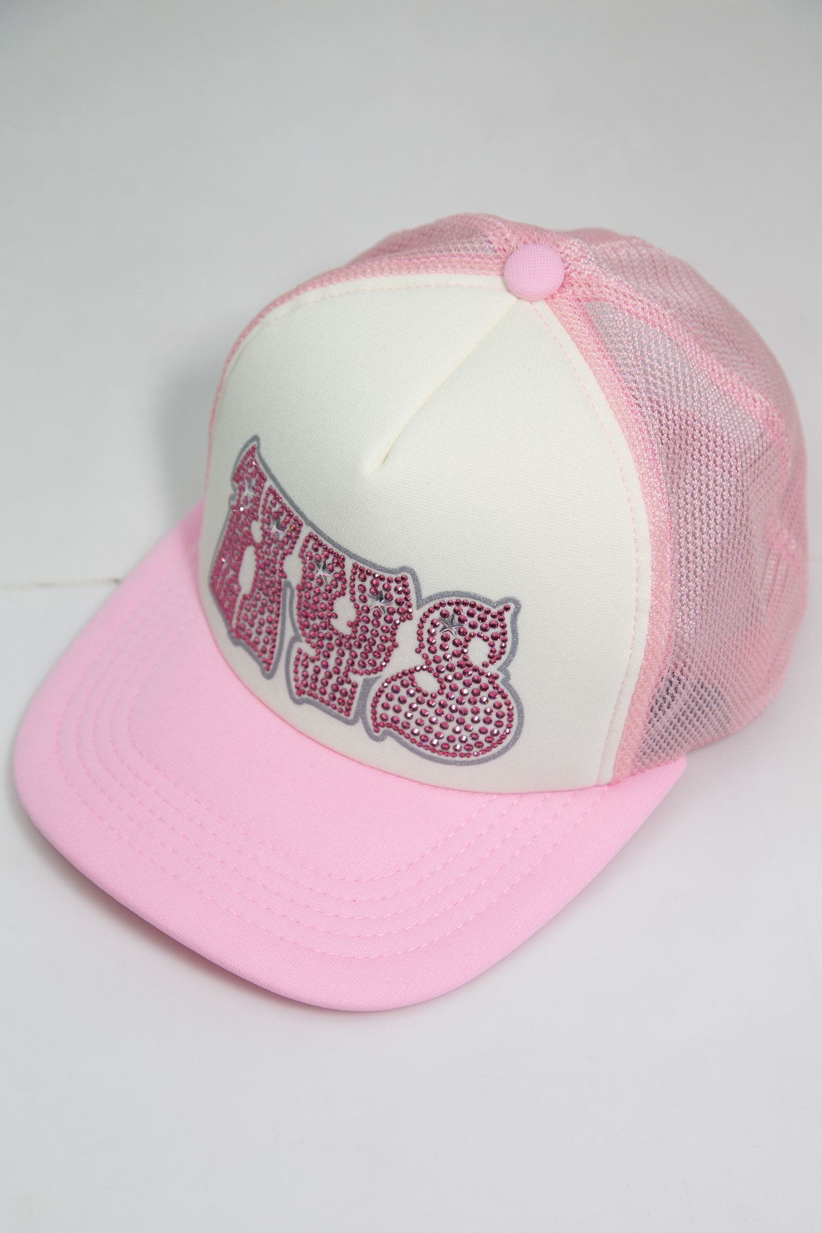 [購入は1人1点まで] HYPNOTIZED LOGO ラインストーンメッシュキャップ / ピンク