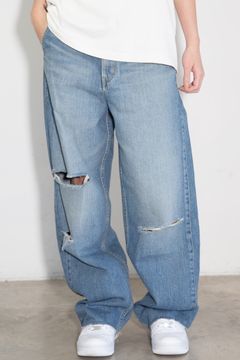 RESIZE加工 デニムストレートパンツ / ライトインディゴ