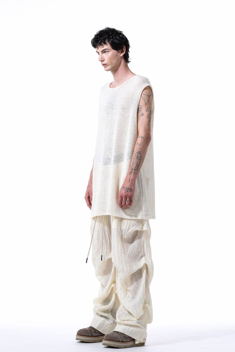 メッシュニットタンクトップ / Mesh Knit Tank Top / アイボリー / ag-11100