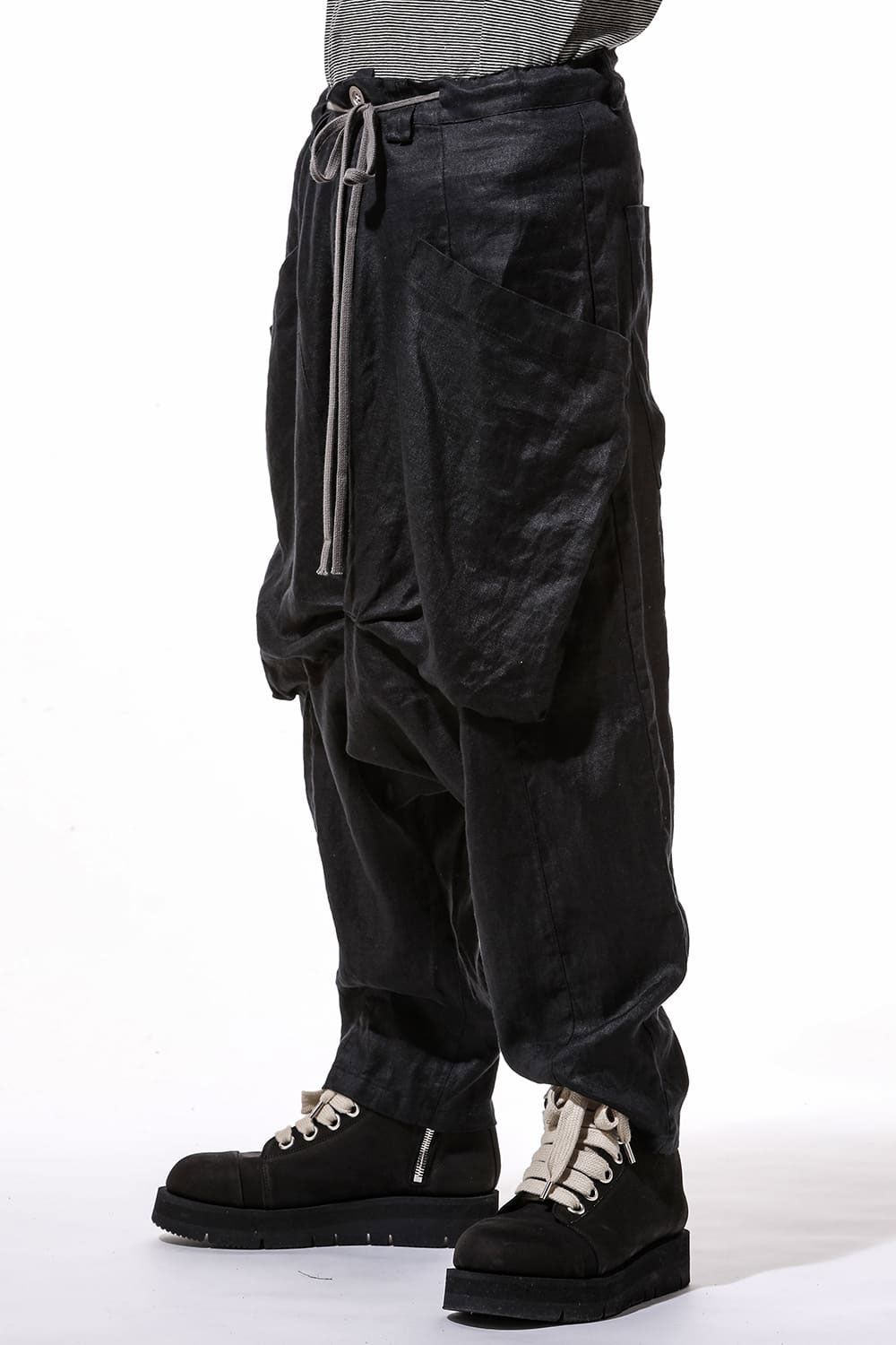 ヘリンボーンサルエルワイドパンツ / Heringbone Sarouel Wide Pants / ブラック / ag-9033