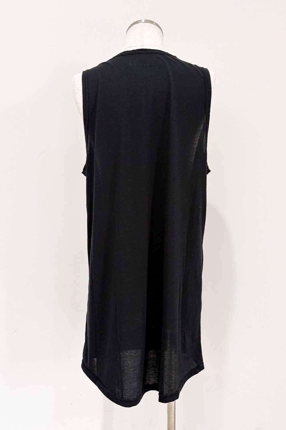 ロングタンクトップ / LONG TANK TOP / ブラック / ag-6083-3