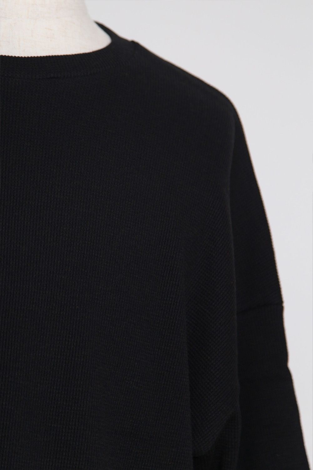 [ラスト1点 サイズ2] LAYERED CREW NECK TOP / ブラック / ag-12111