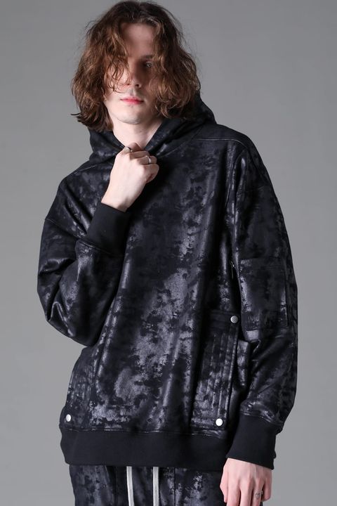 Sweat Cargo Hoodie Pullover / ブラック