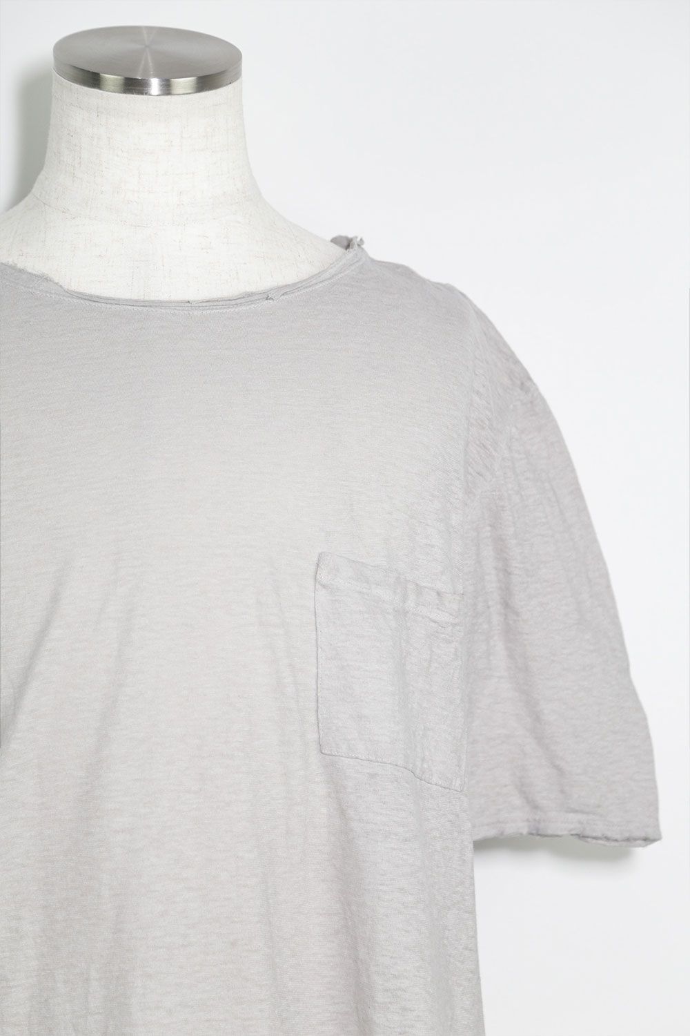 リネンコットンオーバーサイズTシャツ / OVERSIZED T-SHIRT / ライトグレー