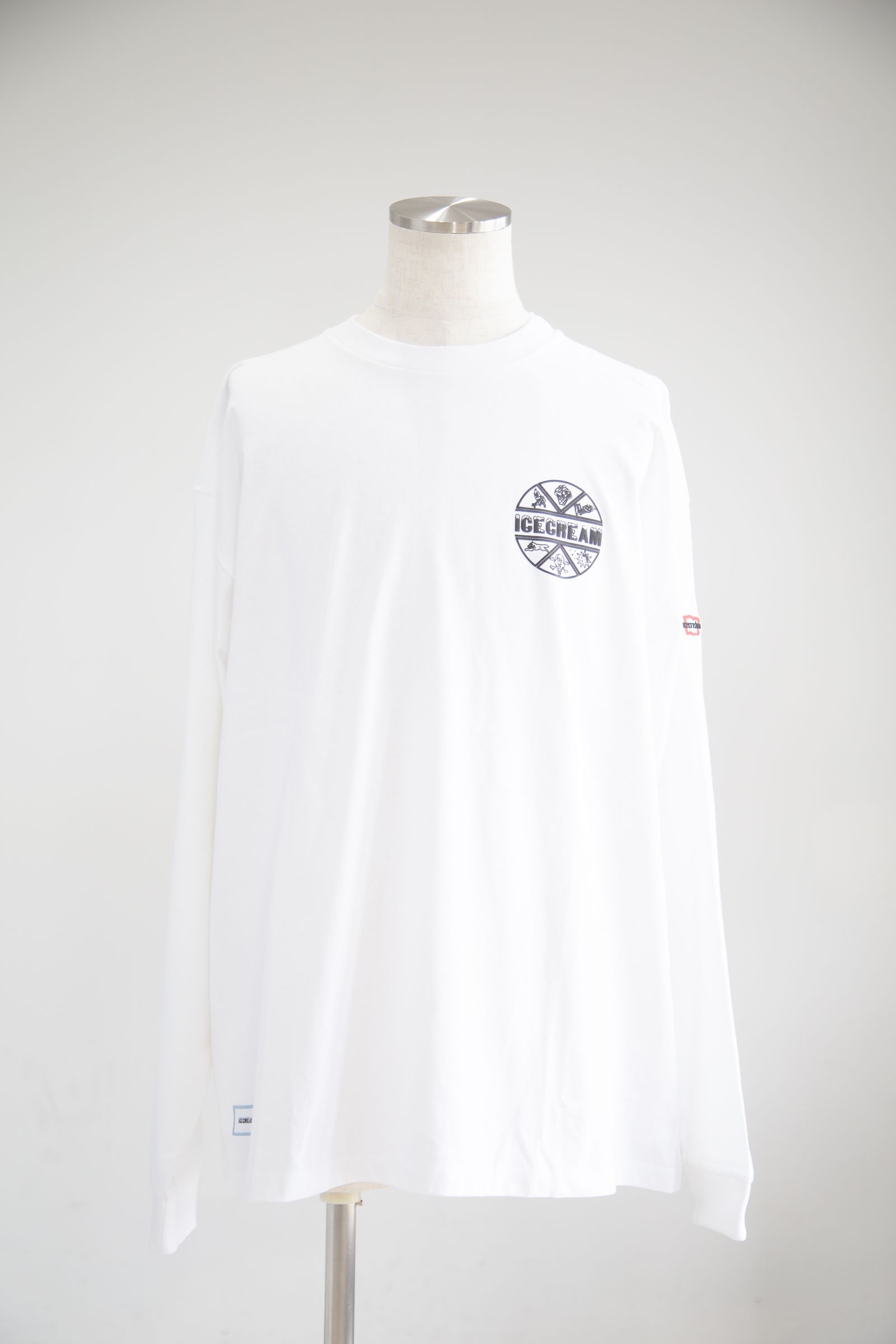 【ICECREAM】PUFF PRINT COTTON L/S T-SHIRT / ホワイト