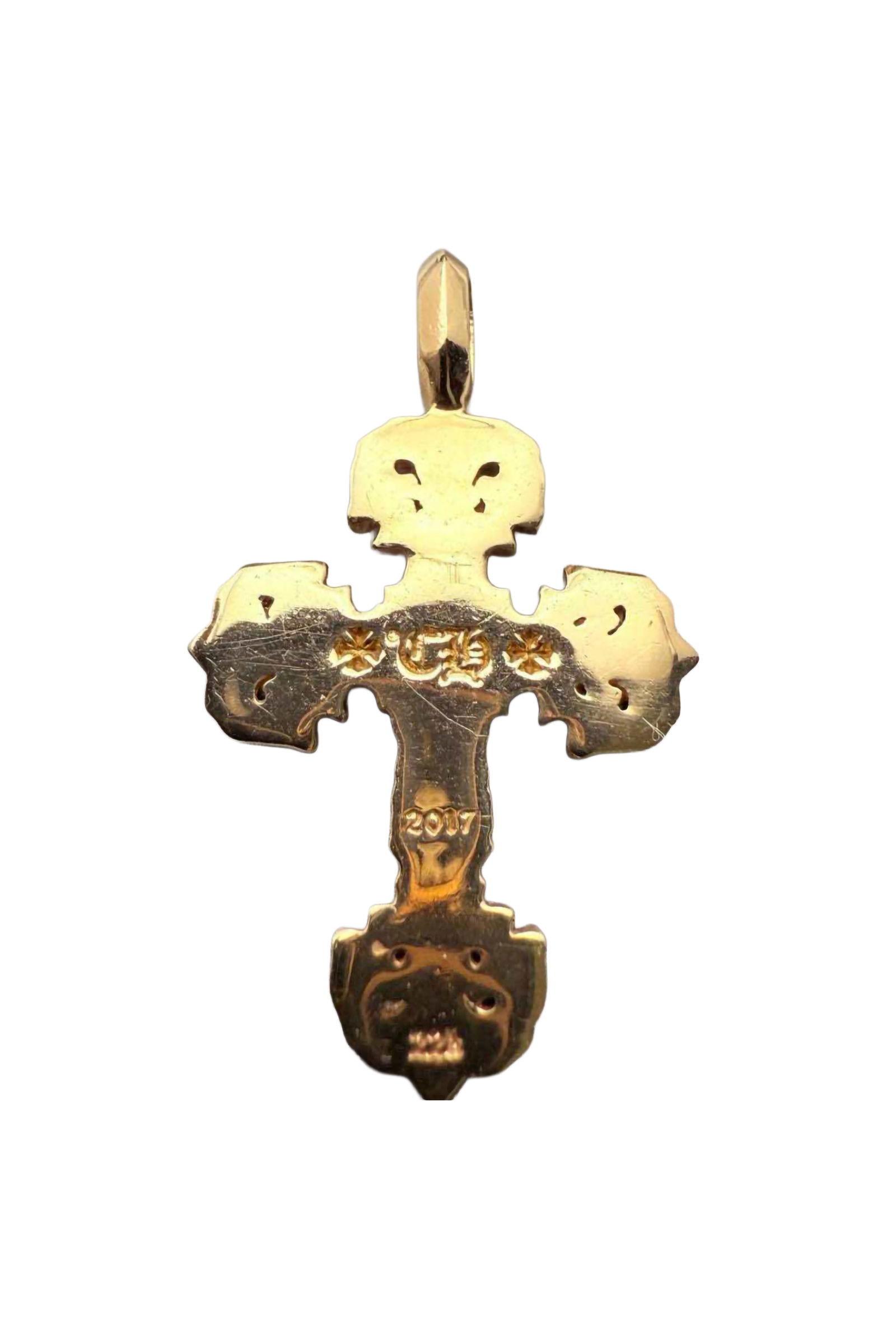 【新品未使用】22K タイニーフィリグリークロスチャーム パヴェダイヤ