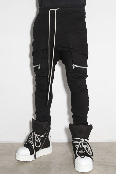 サルエルカーゴスキニーデニム / Denim Cargo Sarouel Skinny / ブラック / ag-6036-1
