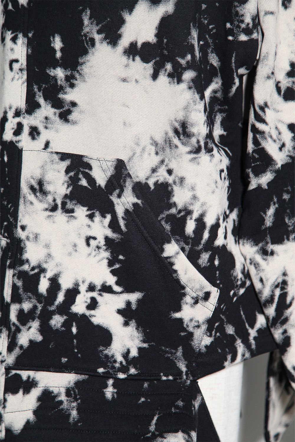 アシンメトリーフーディー / ASYMMETRY HOODED / ブラック×アイボリー / ag-12082