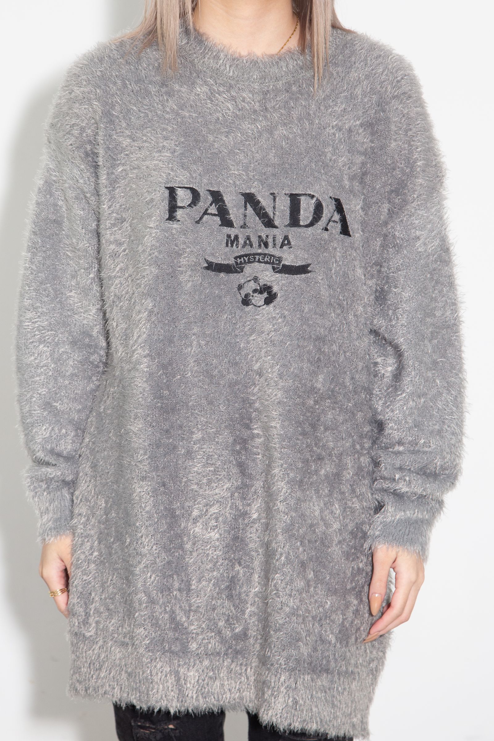 PANDA MANIA刺繍 セーター / グレー