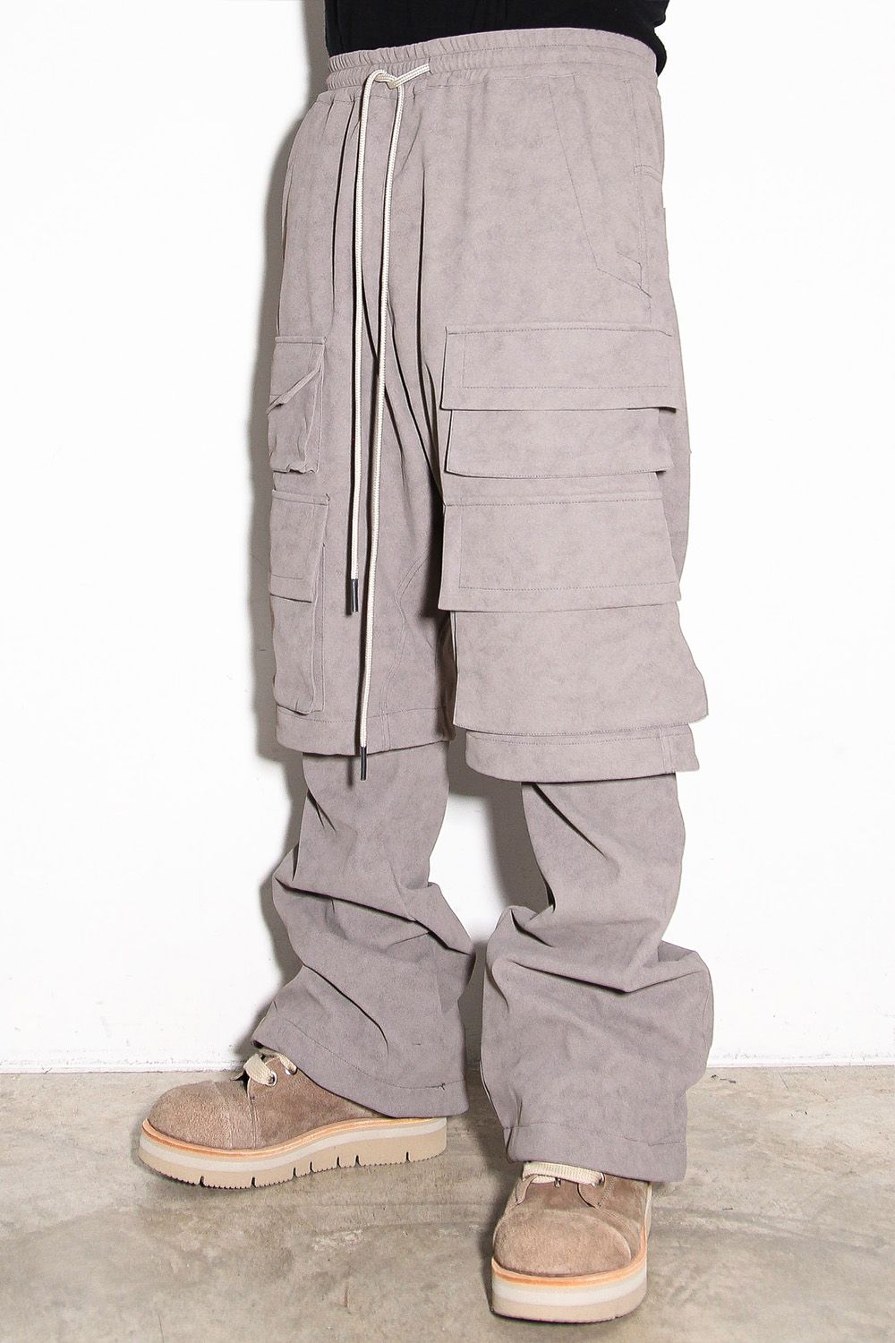レイヤードブーツカットパンツ / LAYEDER BOOTS CUT / グレー / ag-12009