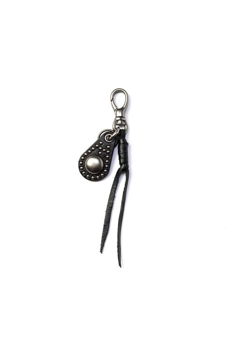 STUDS LEATHER CHARM KEY RING / ブラック