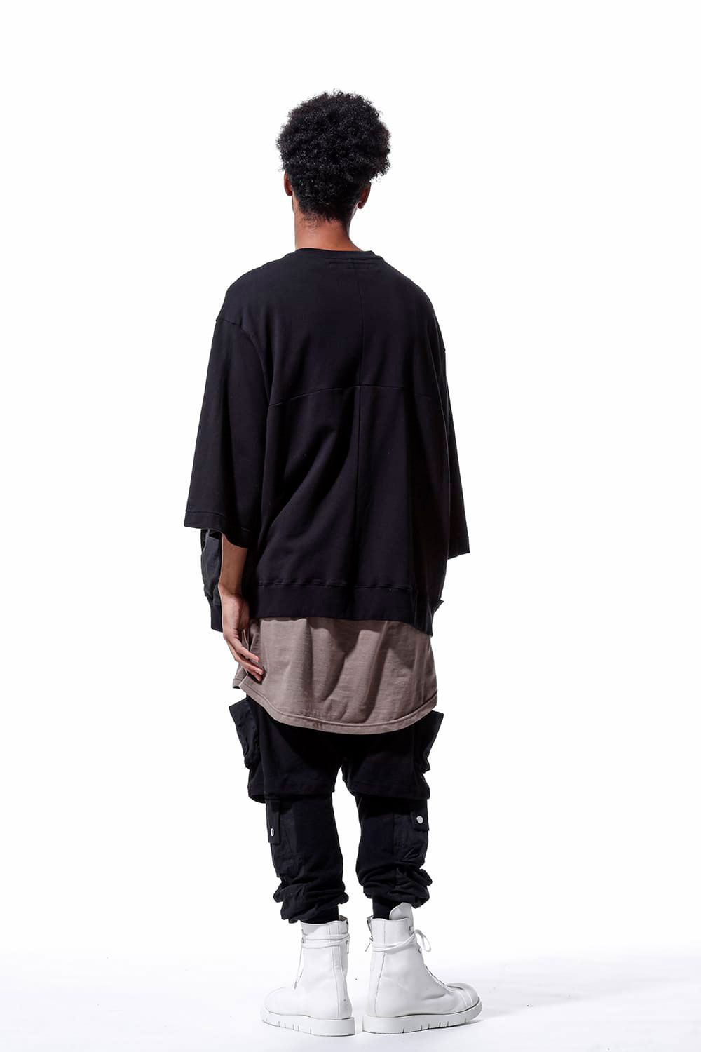 Nylon Combi Sweat Top / ブラック