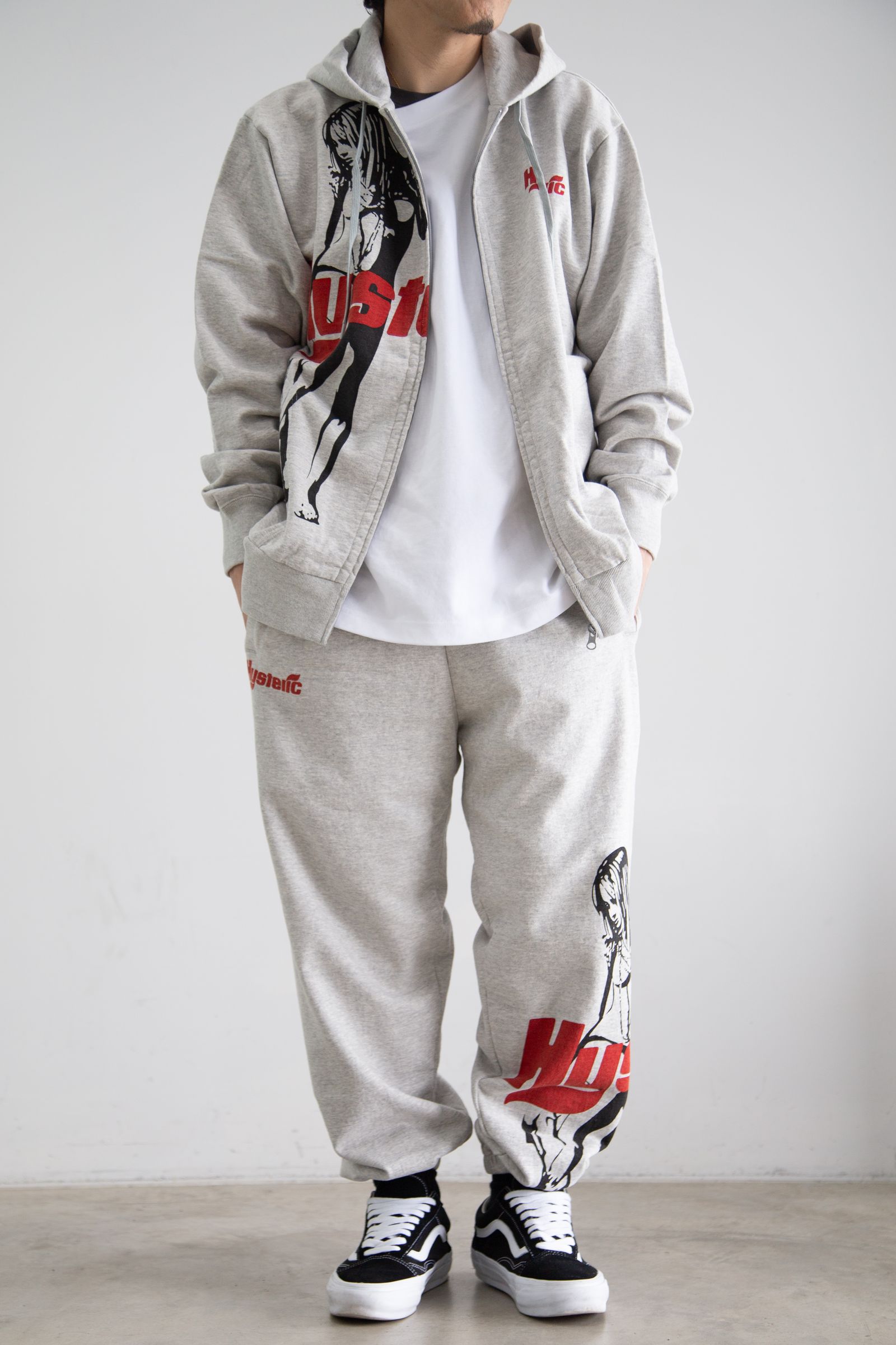 HYSTERIC GLAMOUR - HYSTERIC TIMES スウェットパンツ / グレー HYSTERIC GLAMOUR - HYSTERIC TIMES スウェットパンツ / グレー