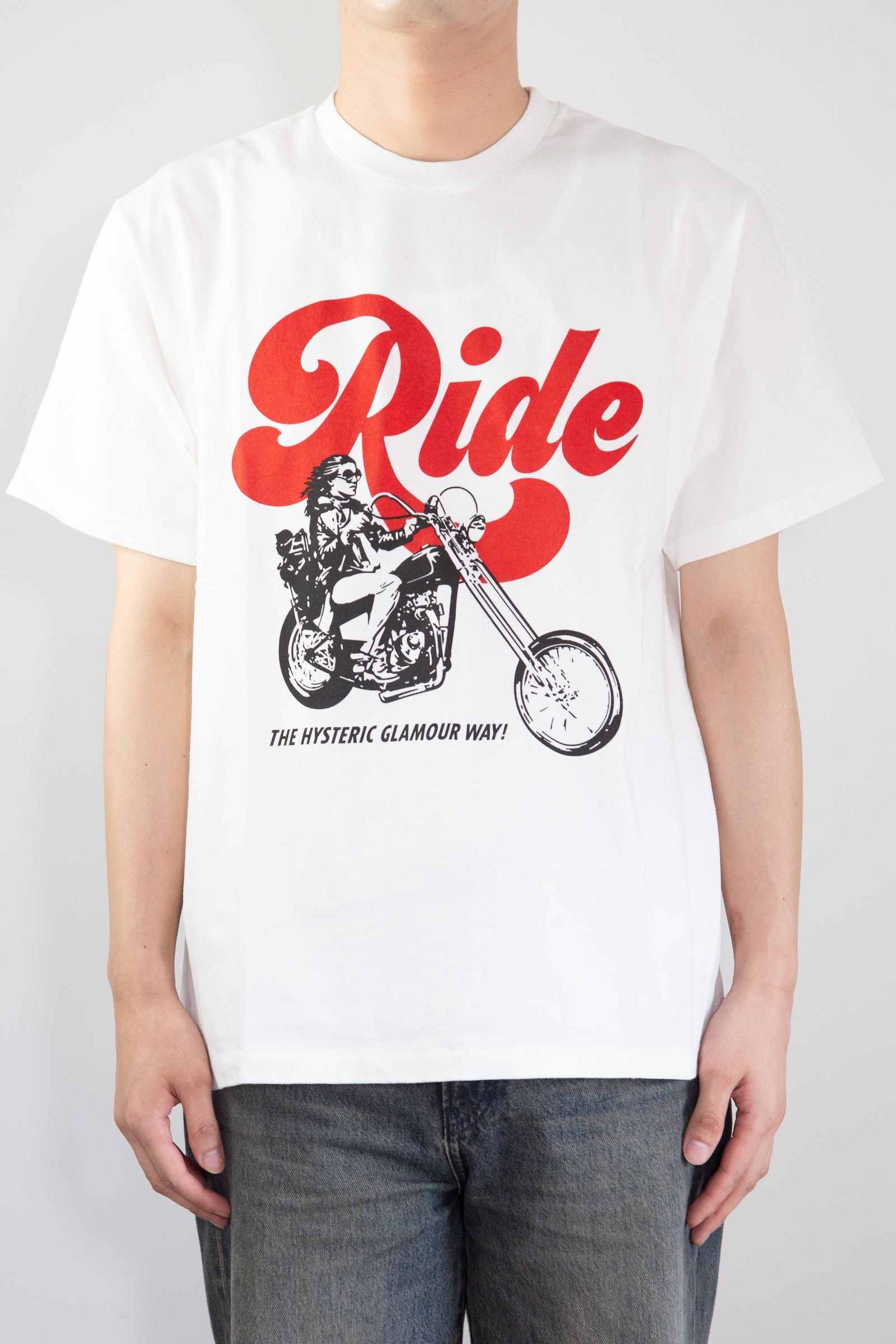 RIDE A MOTORCYCLE Tシャツ / ホワイト