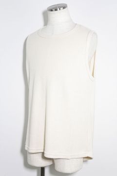 ミドル丈ワッフルタンクトップ / Middle Length Tank Top / アイボリー / ag-10096-1
