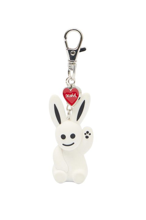 BUNNY AND HEART KEY CHARM -