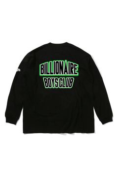 【BILLIONAIRE BOYS CLUB】EMBROIDERED LOGO COTTON L/S T-SHIRT_B / ブラック