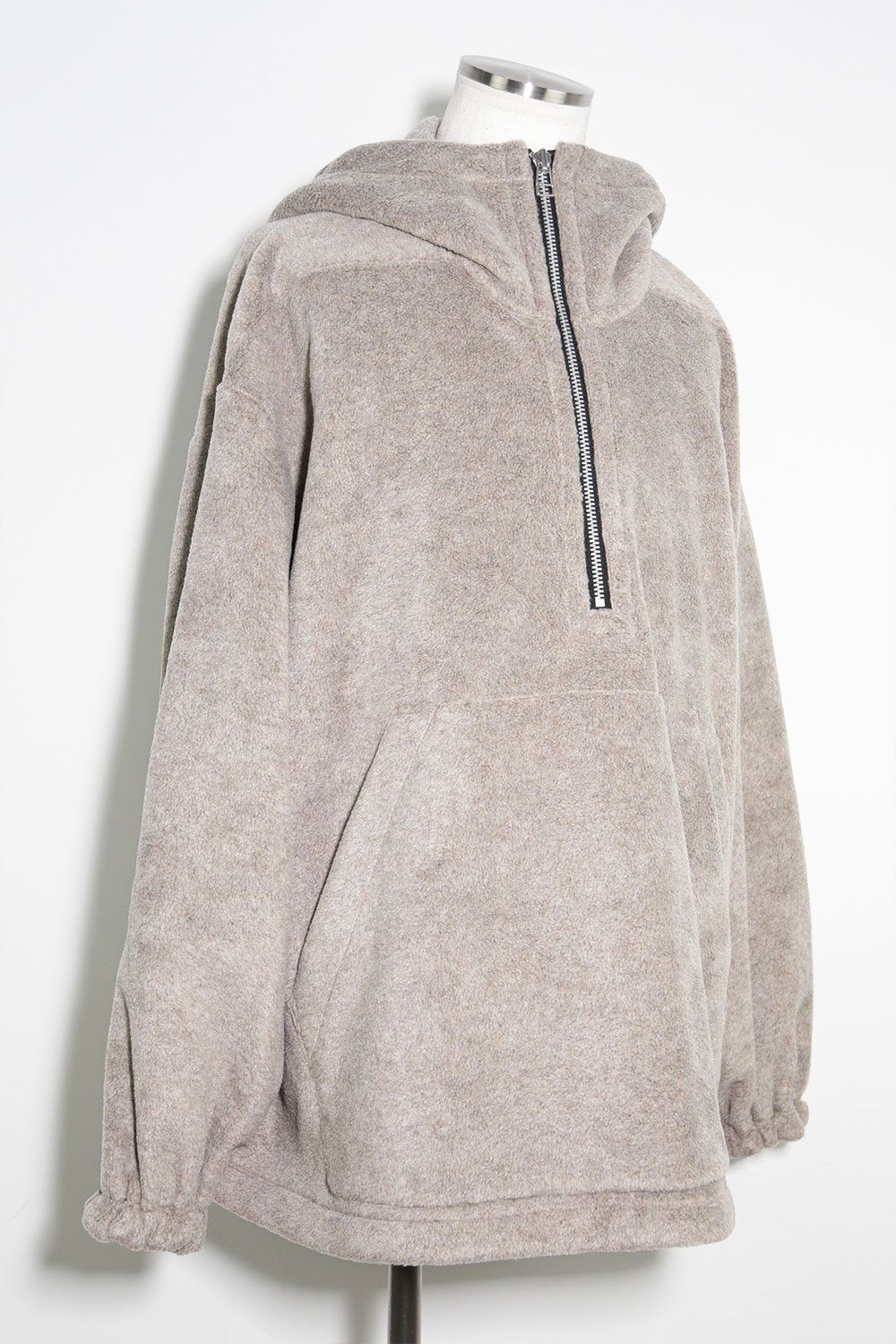 フリースハーフジップフーディー / Fleece Hoodie / ベージュ / ag-10085-1