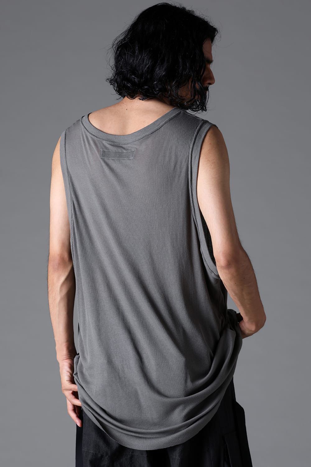 RIB LONG TANK TOP / グレー