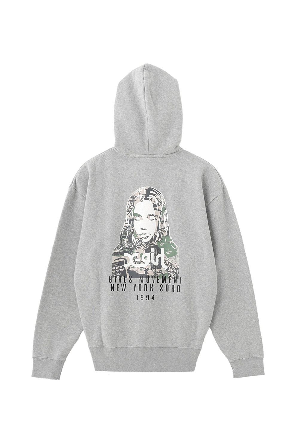 ［ラスト1点 サイズM］COLLAGE CAMO FACE ZIP UP SWEAT HOODIE / アッシュ