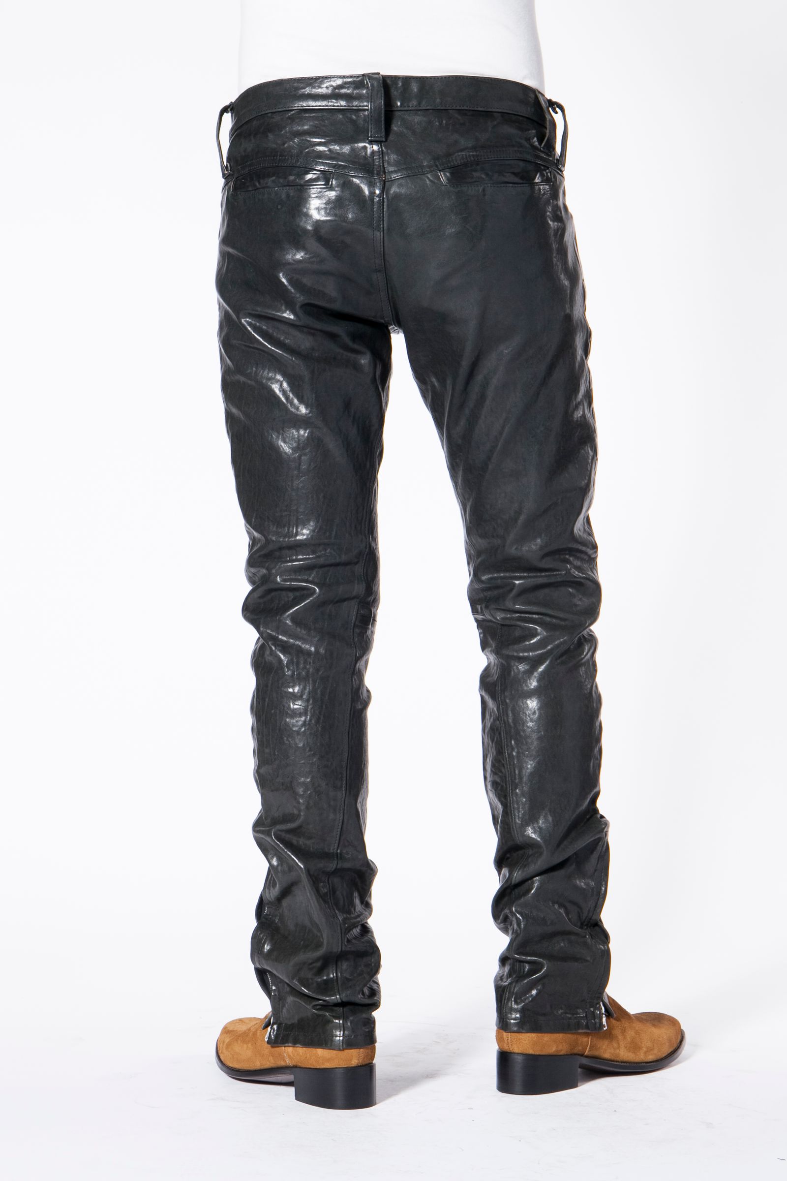 [10月〜11月入荷予定] ITALY SHOULDER “GARMENT-DYED” PANTS / ブラック