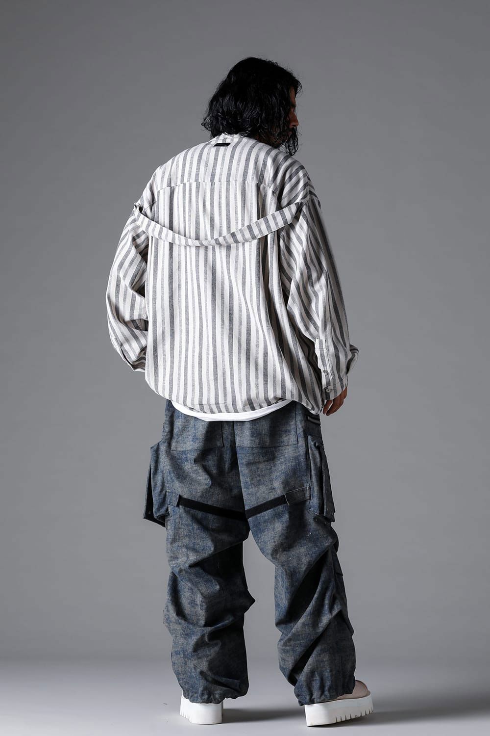 BLENDED SHADES DENIM CARGO TUCK WIDE PT / スチールブルー