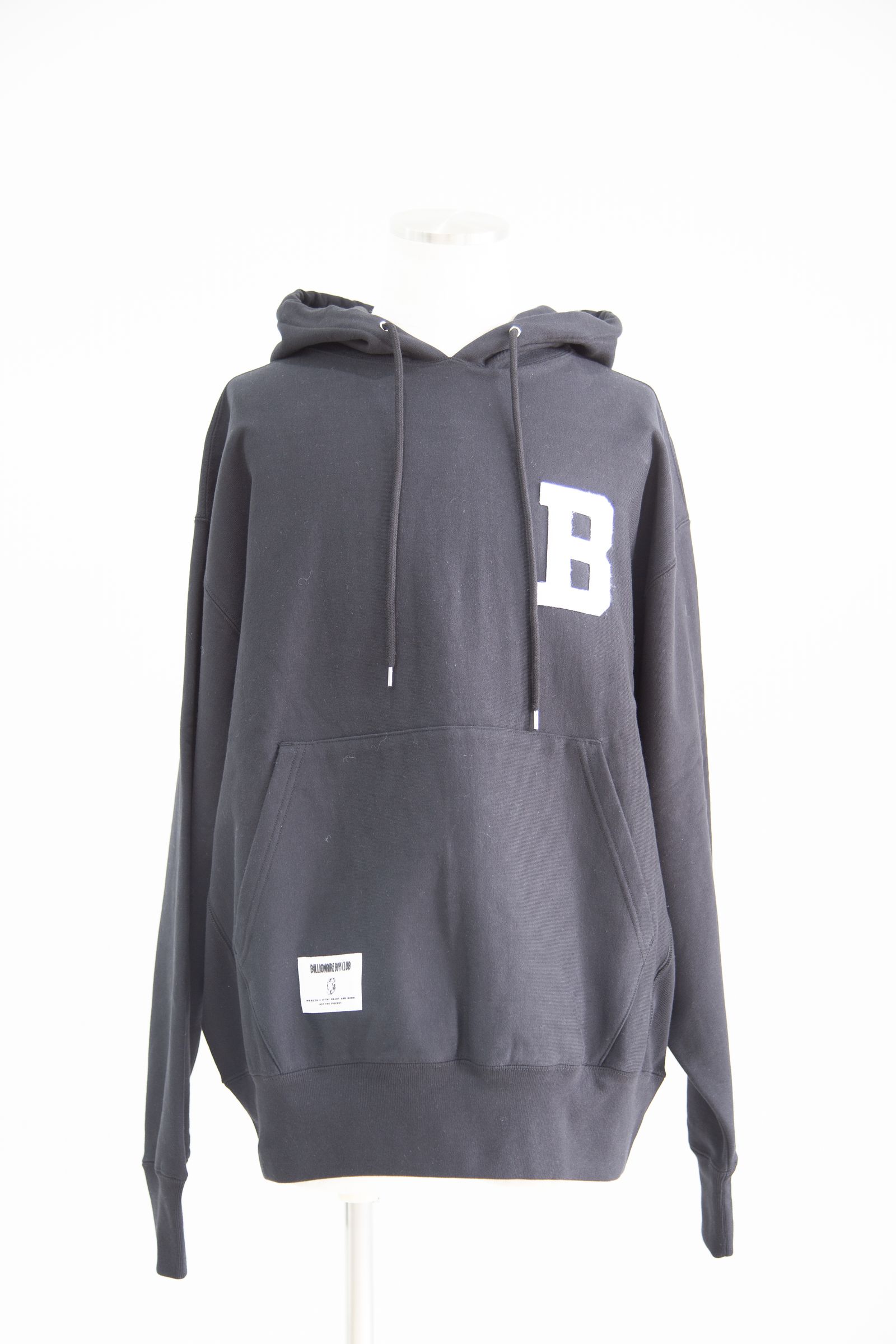 【BILLIONAIRE BOYS CLUB】 CHENILLE LOGO COTTON HOODIE / ブラック
