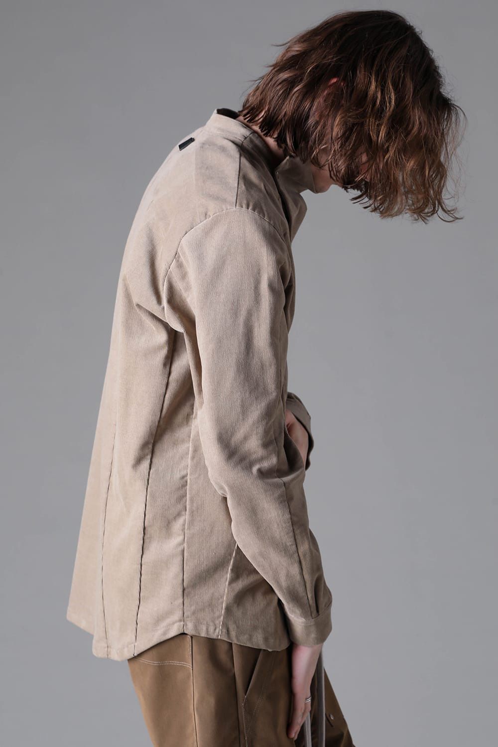 Fluid Corduroy High-Neck Shirts