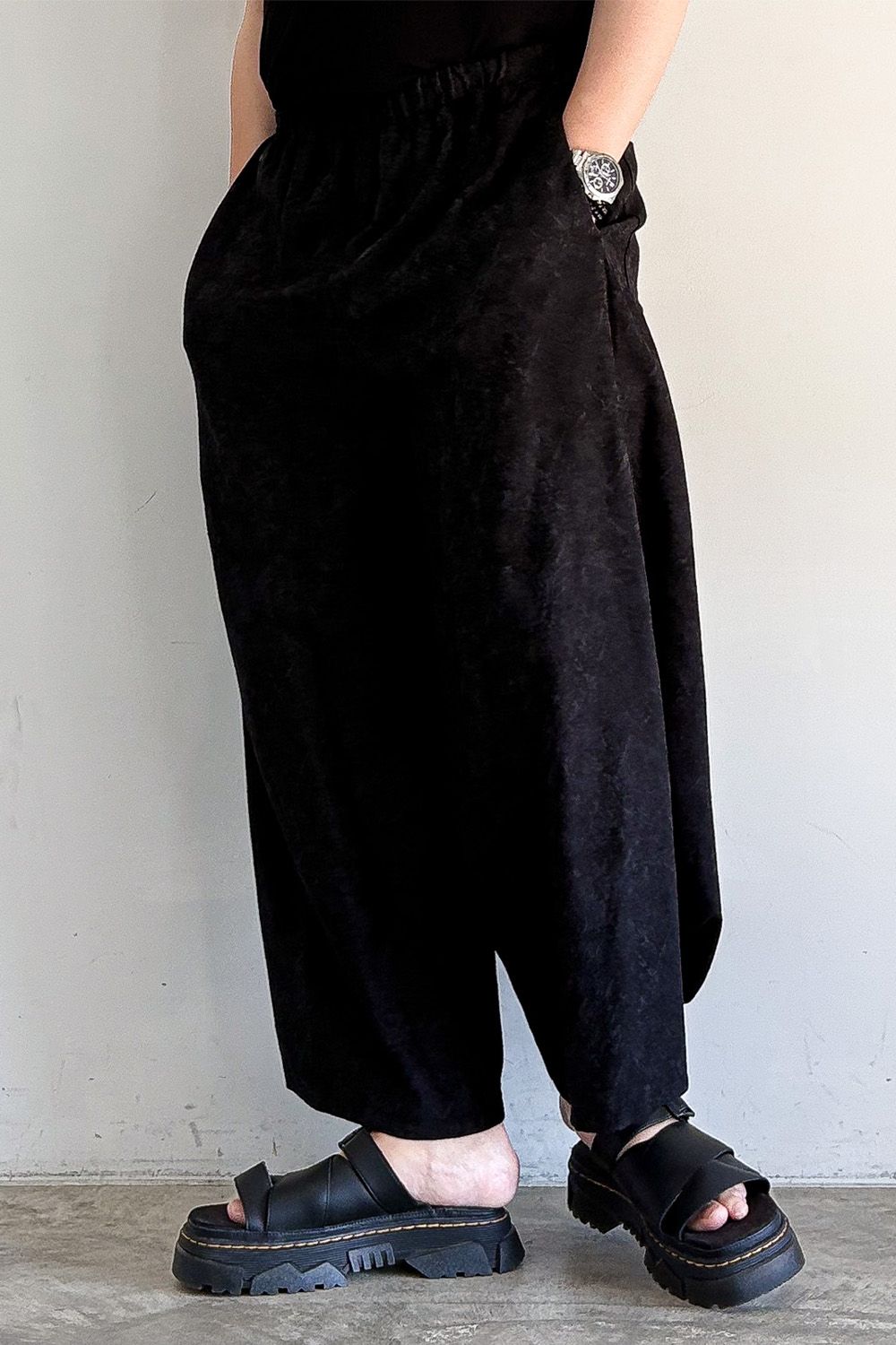 ［ラスト1点 サイズ1］Wide Easy Pants with Hem Button