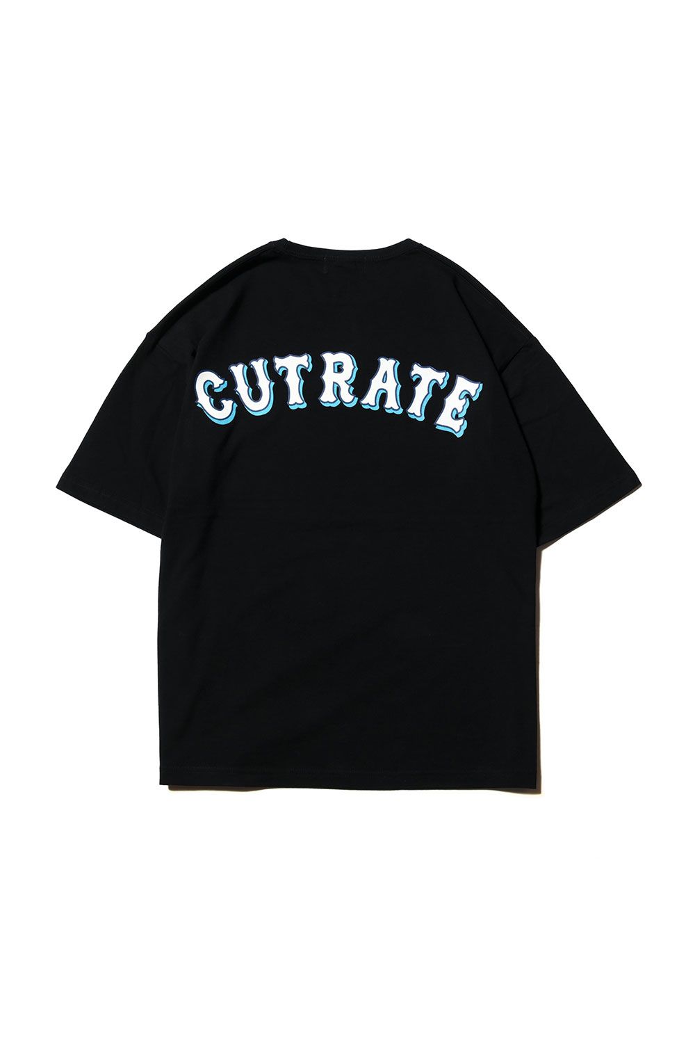 CUTRATE LOCAL DROP SHOULDER S/S T-SHIRT / ブラック×ホワイト