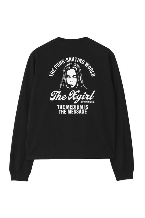 ARCH LOGO AND FACE L/S TEE / ブラック