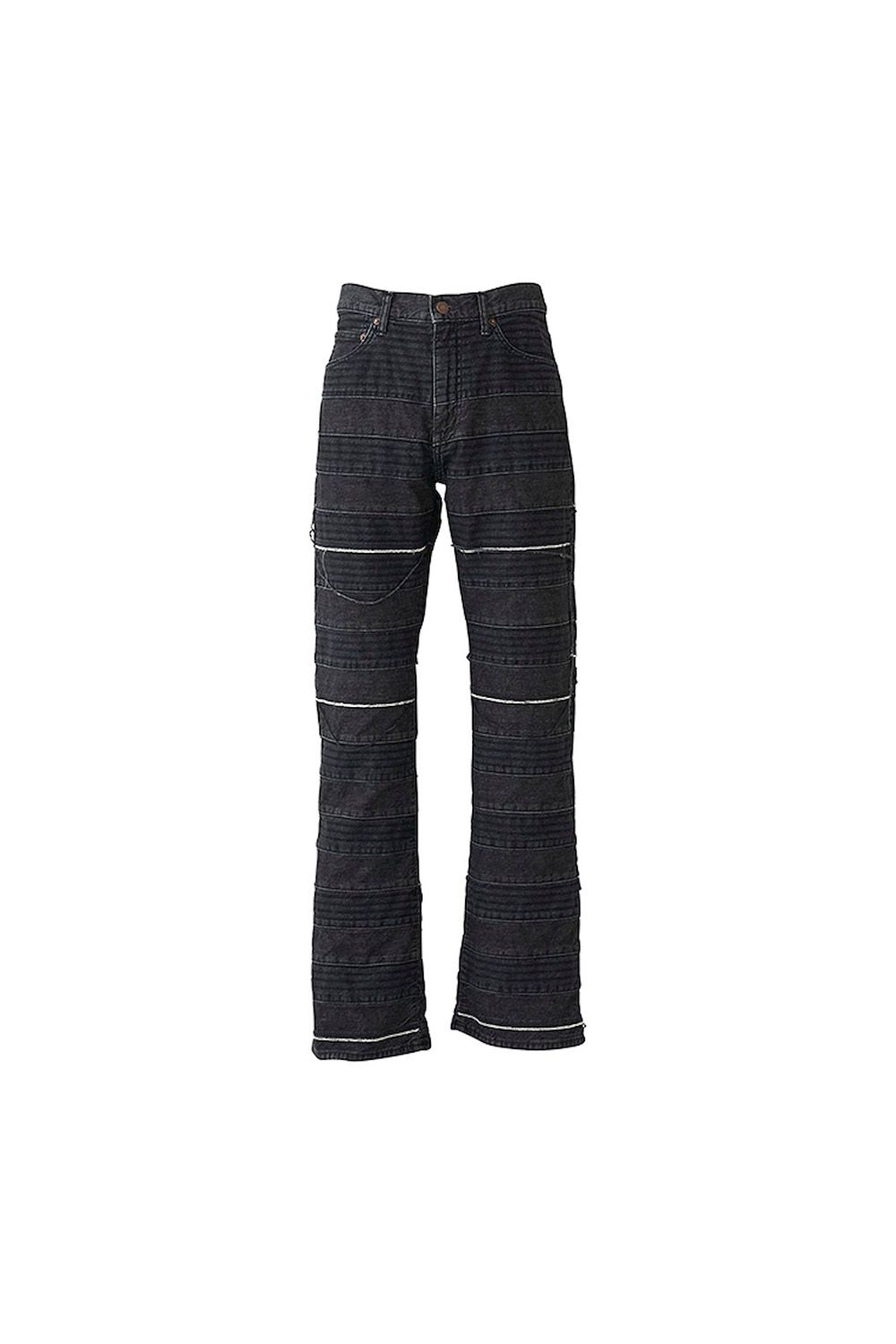 スクラッチフレアデニムパンツ / ブラック