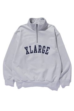 [ラスト1点 サイズL] ARCH LOGO HALF ZIP SWEATSHIRT / グレー