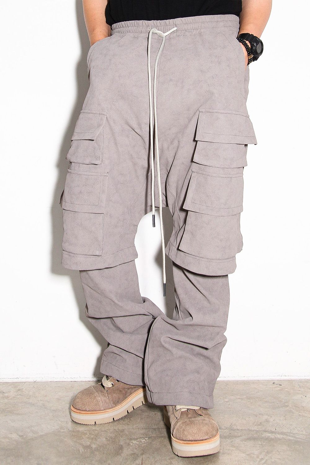 レイヤードブーツカットパンツ / LAYEDER BOOTS CUT / グレー / ag-12009