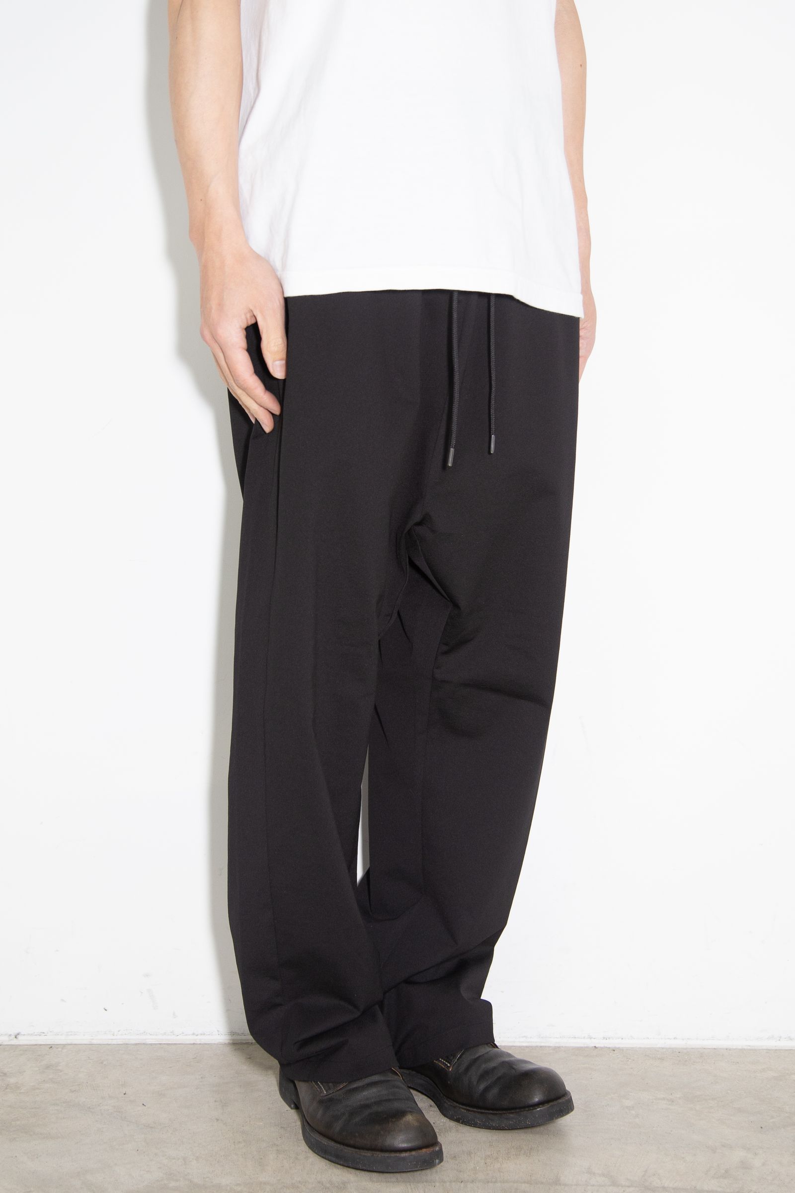 PE HIGH GAUGE JERSEY SAROUEL EASY TROUSERS / ブラック