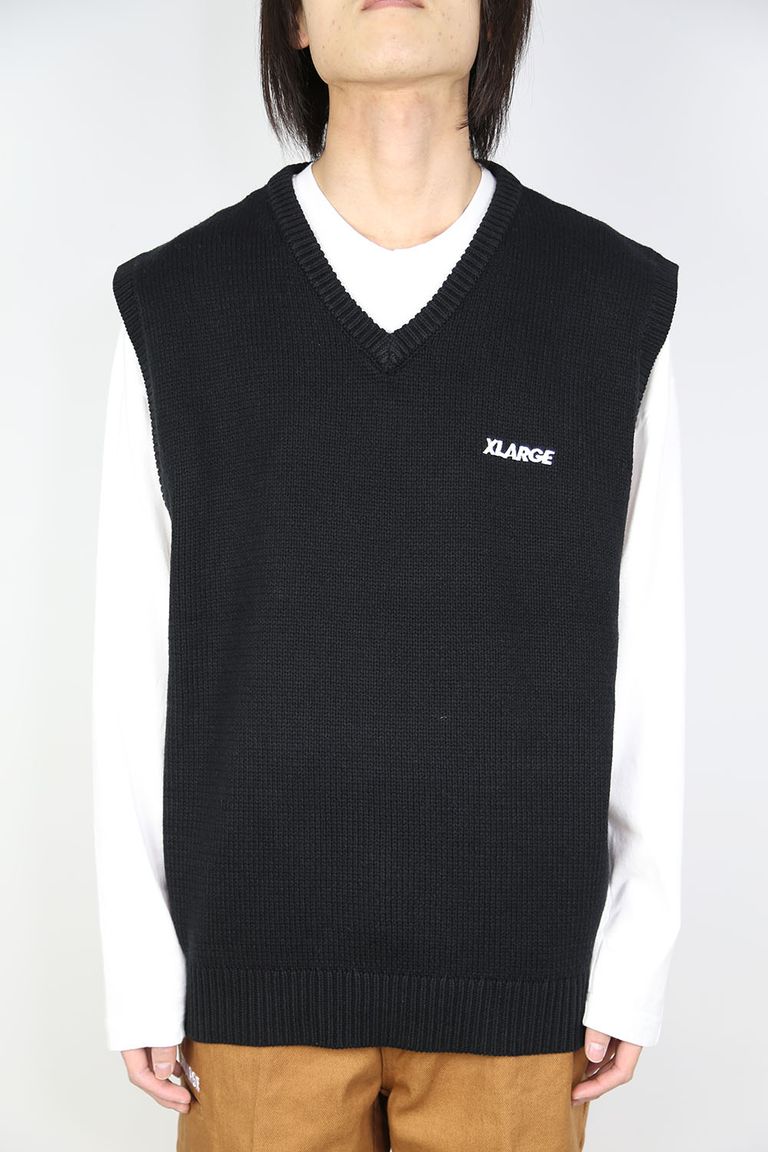 XLARGE - KNIT VEST / ブラック | Tempt