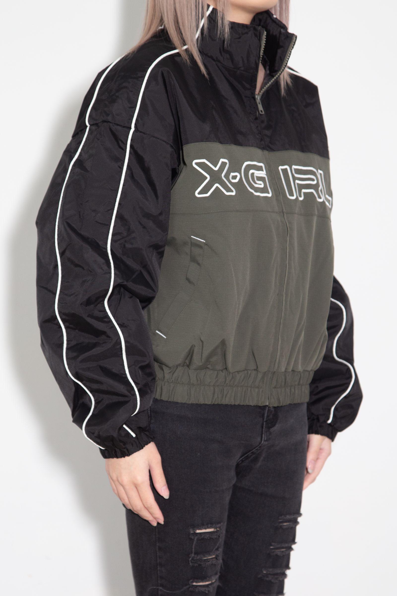X-girl LOGO EMBROIDERY JACKET / オリーブ