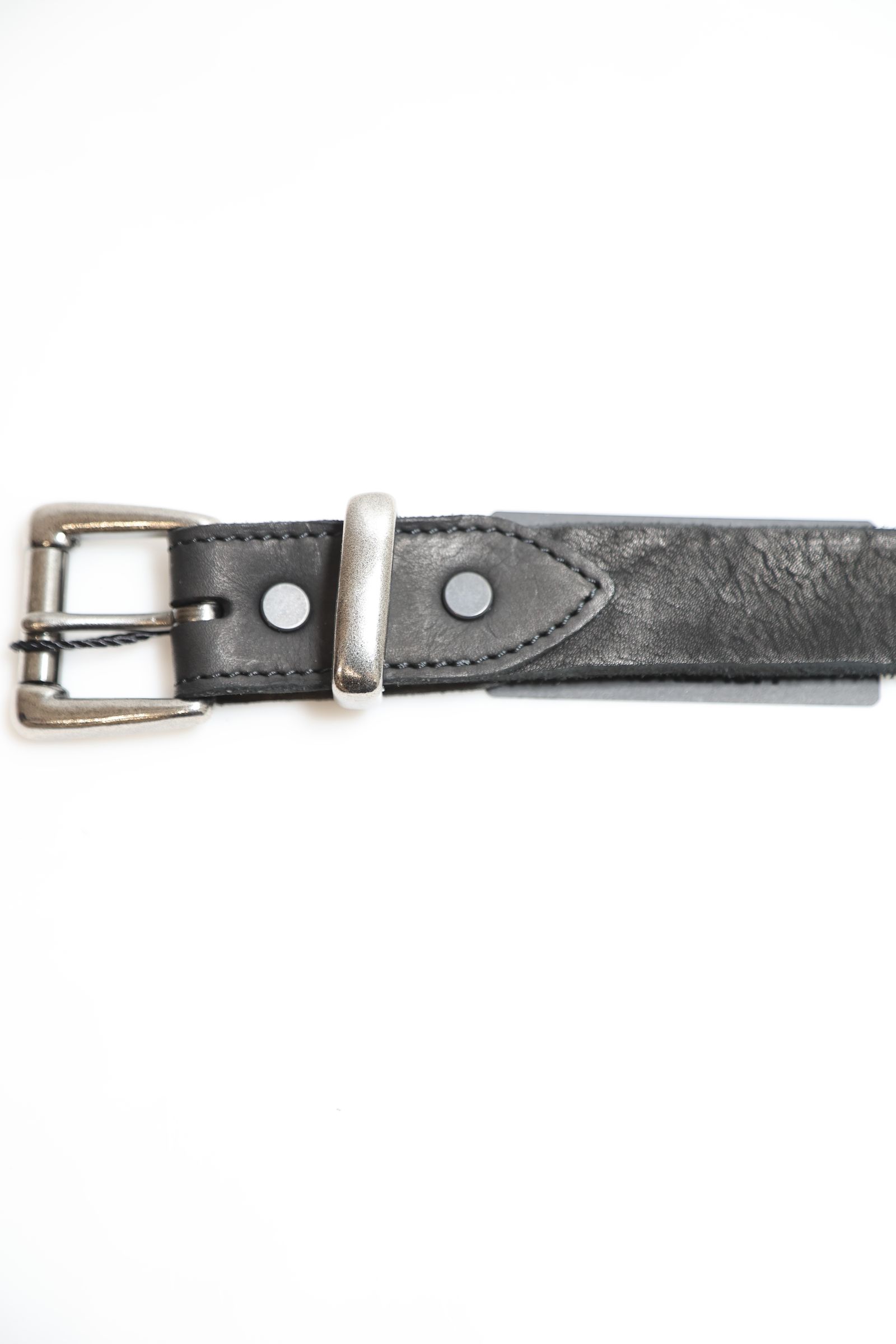 [318-42] JP SHOULDER GARMENT-DYED 2PIN-BUCKLE BELT【40mm】  / ブラック