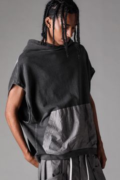 Sumi Dyed Sleeveless Hoodie
