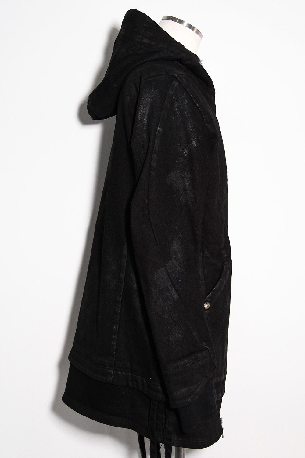【コーティングあり】デニムフーディージャケット / COATED HOODIE DENIM JKT / ブラック / ag-12040-1