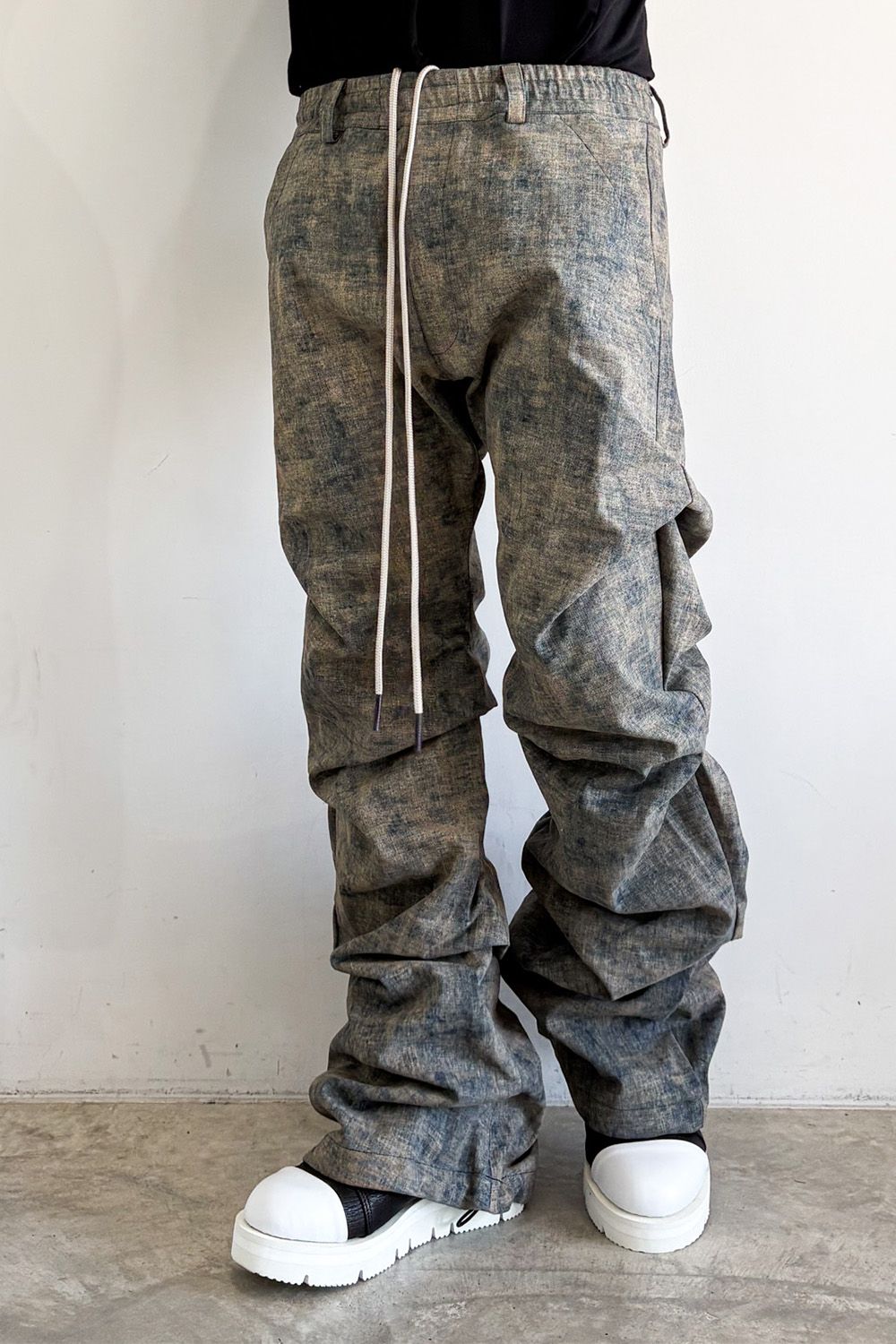 [ラスト1点 サイズ2] BLENDED SHADES DENIM TUCK BOOTS CUT PT / スチールブルー