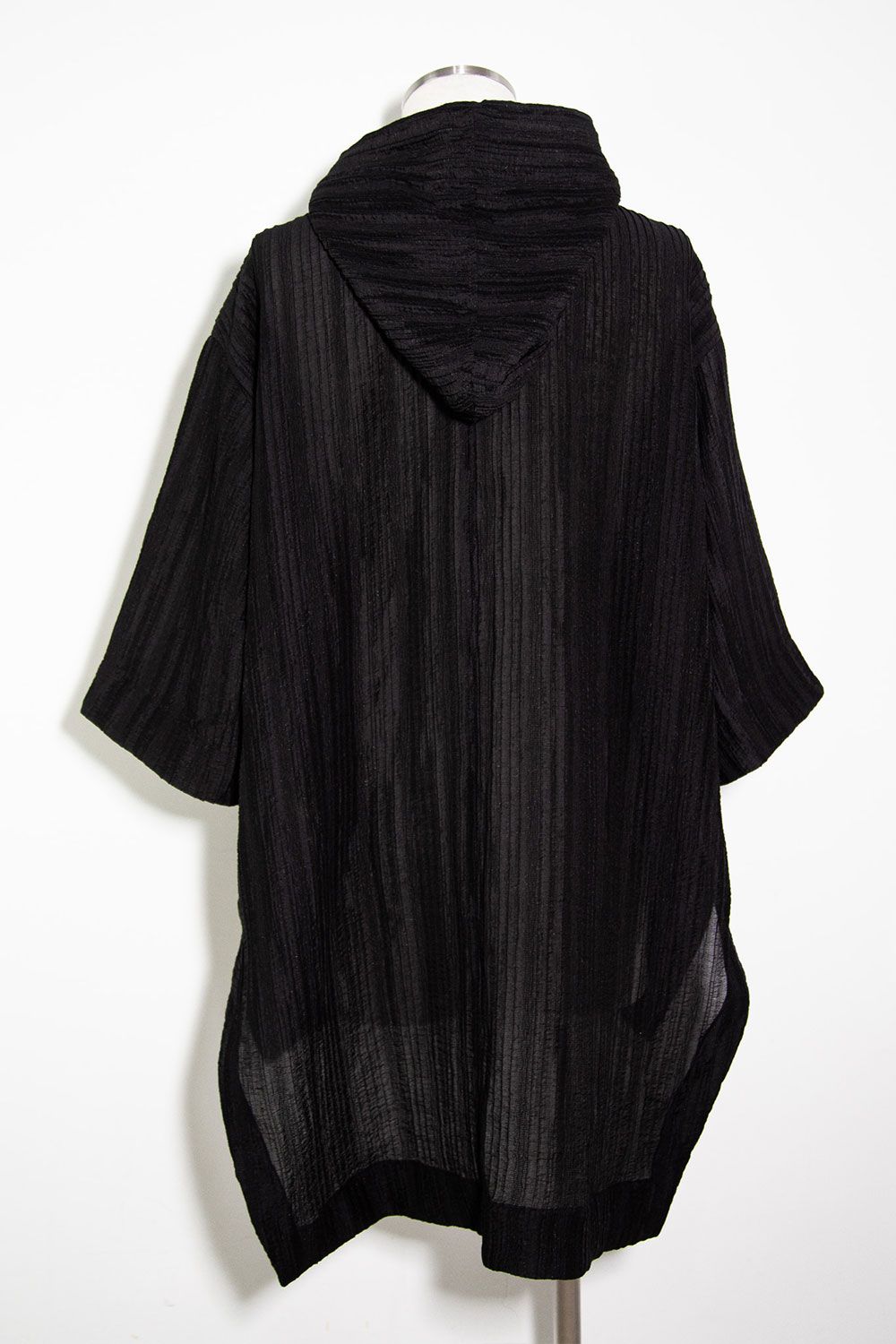 シアー楊柳シャツフーディー / Sheer Yo-Ryu Hoodie Shirts / ブラック / ag-11067