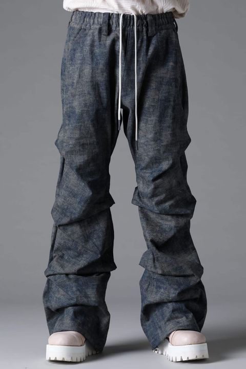 BLENDED SHADES DENIM TUCK BOOTS CUT PT / スチールブルー